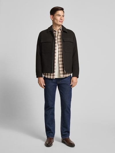 Jack & Jones Premium Kurtka koszulowa z kieszeniami na piersi model ‘RUSSEL’ Ciemnobrązowy 1