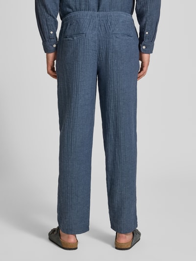 Redefined Rebel Hose aus Leinen-Baumwoll-Mix mit elastischem Bund Jeansblau 5