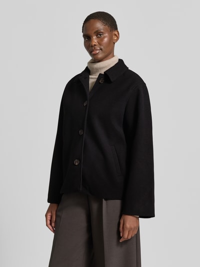 VILA relaxed fit jack met platte kraag model 'Claudia' Zwart - 4