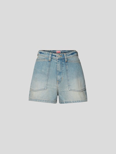 Kenzo Jeansshorts mit Kontrastnähten Hellblau 2