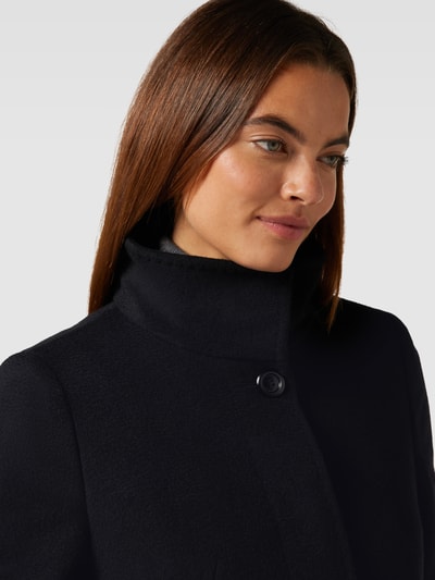 Max Mara Studio Wollmantel aus Lanawolle mit Stehkragen und Pattentaschen Black 3