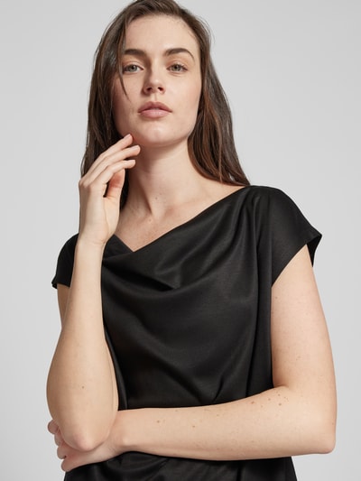 s.Oliver BLACK LABEL Blouseshirt met cascadehals Zwart - 3