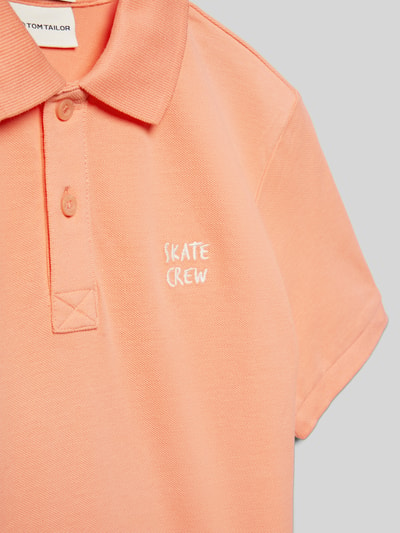 Tom Tailor Regular Fit Poloshirt mit Statement-Stitching Apricot 2