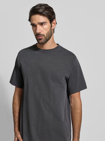 American Vintage T-shirt met geribde ronde hals Donkergrijs - 3