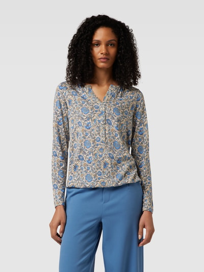 Soyaconcept Blouseshirt met all-over bloemenmotief, model 'Felicity' Lichtblauw - 4