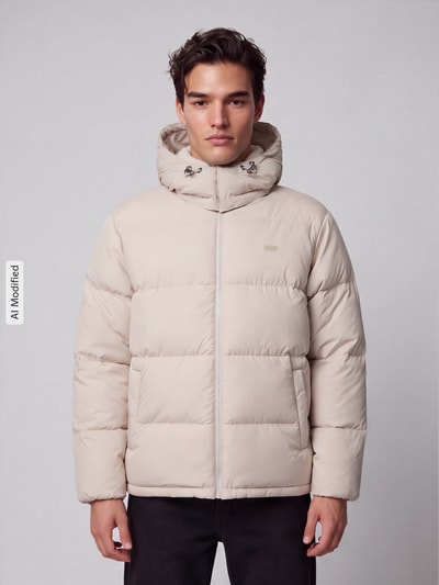 Levi's® kurtka pikowana o kroju regular fit z odpinanym kapturem Beżowy 4