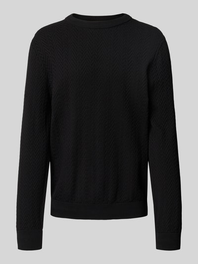 HUGO Regular Fit Strickpullover aus reiner Baumwolle Modell 'SIMO' Black 2
