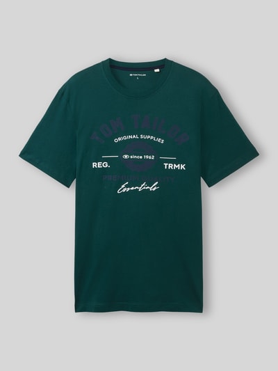 Tom Tailor męski t-shirt o kroju regular fit z czystej bawełny Ciemnozielony 2