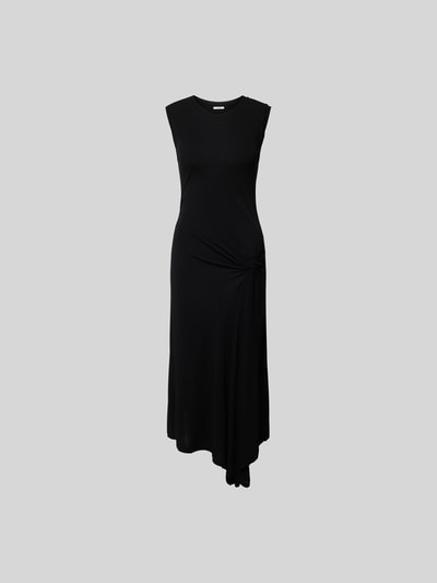Produktfoto, Slim Fit Midikleid aus reiner Viskose von Joseph in Schwarz mit Raffungen, asymmetrischem Ärmelloses-Design, Unifarbenes-Design