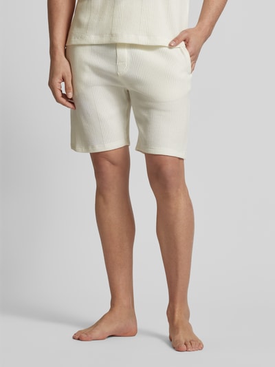 BOSS Regular Fit Shorts mit Strukturmuster Offwhite 4