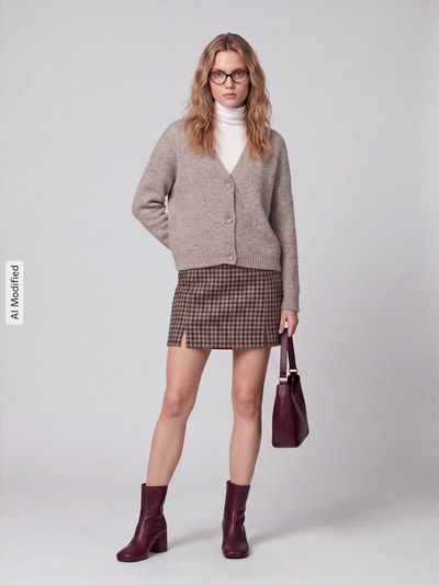 ONLY Kardigan z dużymi guzikami model 'ONLZOEY' Piaskowy melanż 1