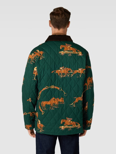 Polo Ralph Lauren Gewatteerd jack met motiefprint, model 'BARN' Zwart - 5