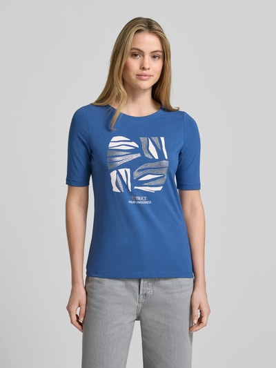 s.Oliver RED LABEL Regular fit T-shirt van katoenmix Oceaanblauw - 4