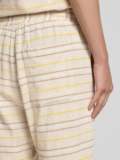 Mazine Regular Fit Leinenshorts mit Tunnelzug Beige 3