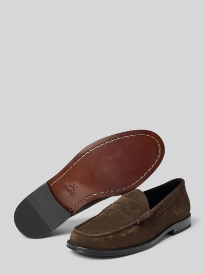 Produktfoto, Loafers aus Leder mit glatter Sohle Modell 'CLOUT MOVE' von Lloyd in Braun, runde Form, glatte Sohle, Echtleder, Herren