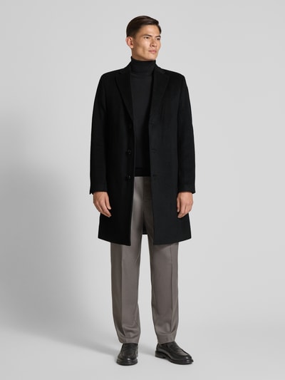 Christian Berg Men Wollen jas met reverskraag Zwart - 1