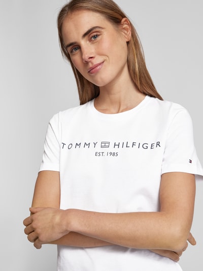 Tommy Hilfiger T-Shirt mit Label-Print Weiss 2