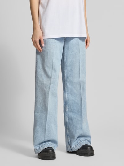 REVIEW Wide Leg Jeans mit aufgesetzten Taschen Hellblau 4