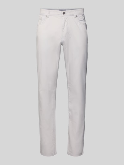 Produktfoto, Hose mit Eingrifftaschen von Christian Berg Men aus Baumwoll-Elasthan-Mix in Weiß, Slim-Fit mit Gesäßtaschen, Bundweite 43 cm, Innenbeinlänge 80 cm, Größe 32/32
