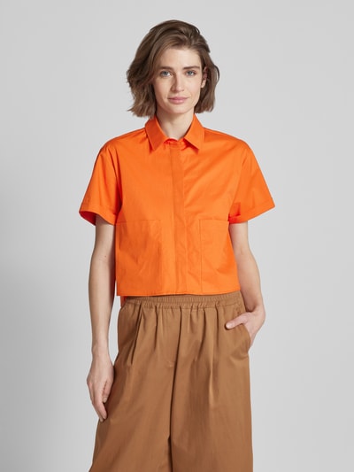 Luisa Cerano Cropped Bluse mit verdeckter Knopfleiste Orange 4