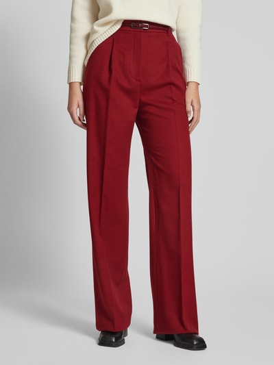 Max Mara Studio Bootcut fit stoffen broek van zuivere scheerwol, model 'ZAC' Bordeaux - 4