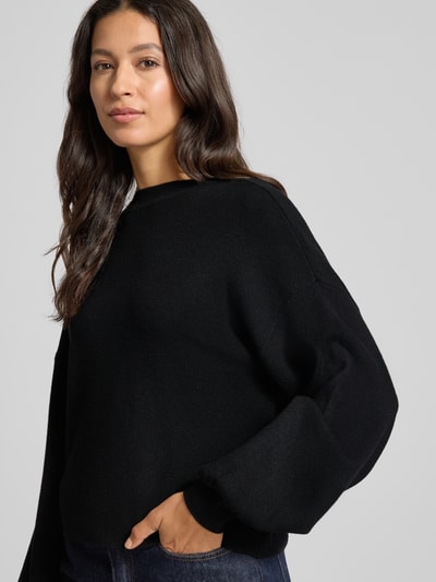 Vero Moda Regular fit gebreide pullover van viscosemix, model 'NANCY' Zwart - 3