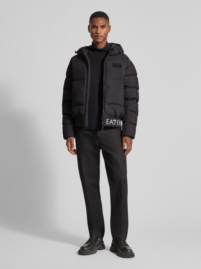 EA7 Emporio Armani Steppjacke mit elastischem Logo-Bund Black 1
