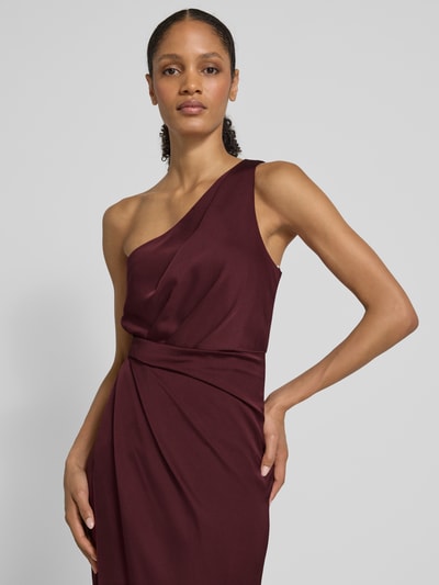 V by Vera Mont Sukienka koktajlowa na jedno ramię Bordowy 3