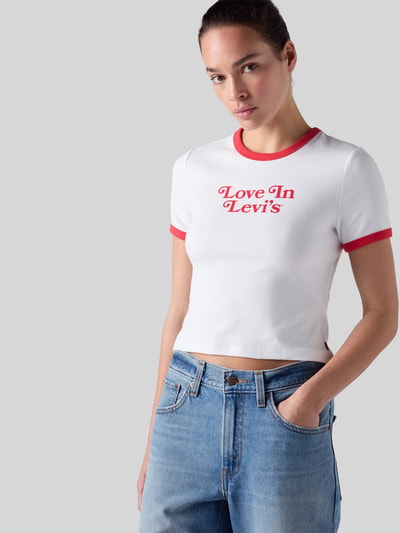 Levi's® Slim Fit T-Shirt aus Baumwoll-Mix Rot Melange 1