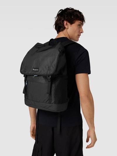 Knowledge Cotton Apparel Rucksack mit Label-Detail Black 1