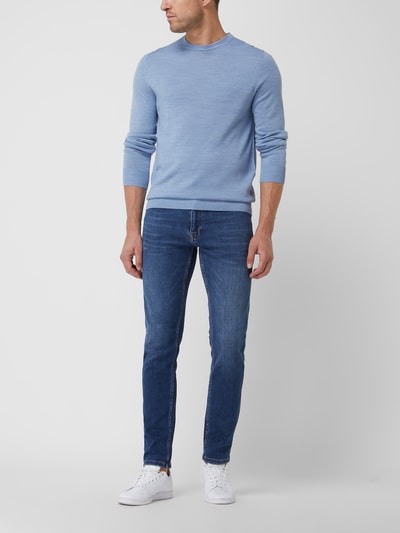 Christian Berg Men Pullover aus Merinowollmischung Hellblau meliert 1