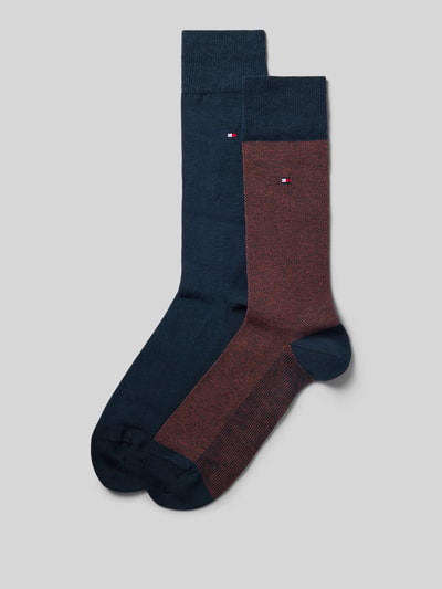 Produktfoto, Socken aus Baumwoll-Mix von Tommy Hilfiger in Dunkelblau und Rot, Struktur mit feiner Weboptik, Herren Socken von Tommy Hilfiger
