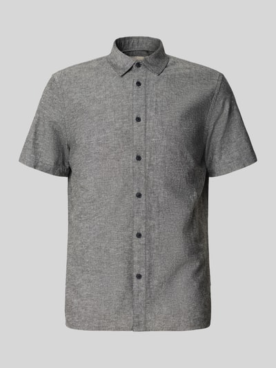 Produktfoto, graues Regular-Fit Freizeithemd mit Kentkragen, Knopfleiste, 1/2-Arm, Modell 'ABAN' von Blend, schlichte Struktur