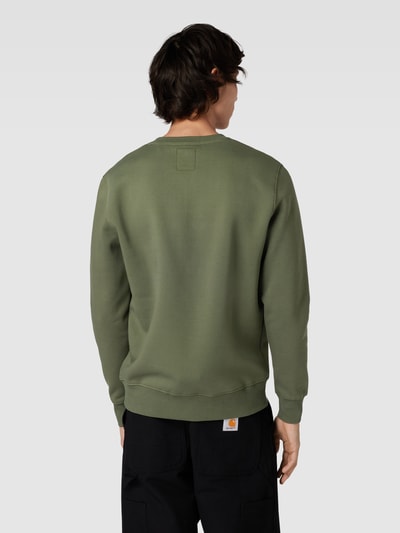 Alpha Industries Sweatshirt met labelprint, model 'BASIC' Olijfgroen - 5