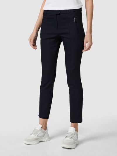 More & More Stoffen broek met rechte pasvorm en stretch  Marineblauw - 4