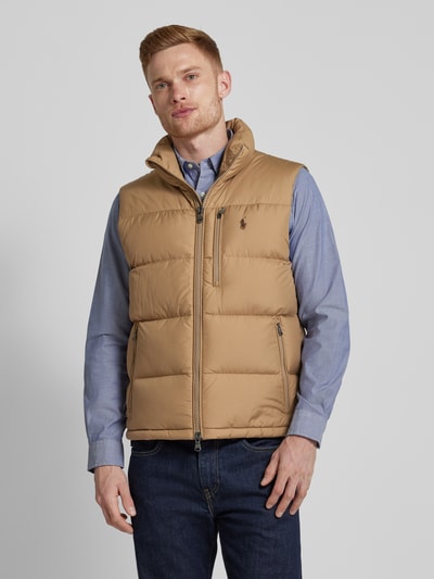 Polo Ralph Lauren Bodywarmer met logostitching, model 'EL CAP' Kaki - 4