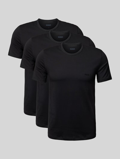 HUGO T-Shirt mit Label-Print im 3er-Pack Black 1