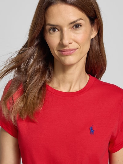 Polo Ralph Lauren T-shirt met labelstitching en ronde hals Rood - 3