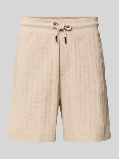 Produktfoto, Regular Fit Shorts mit Tunnelzug Modell 'JUANITO' von JOOP! Collection aus reiner Baumwolle in Beige, dezente Struktur.