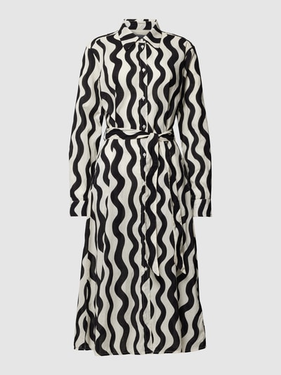 WHITE LABEL Midi-jurk met all-over motief Zwart - 2