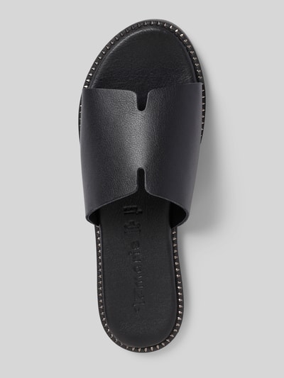 Tamaris Pantoletten aus echtem Leder und Ziersteinbesatz Black 3