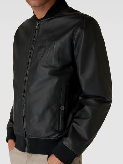 JOOP! Jeans Lederjacke mit Label-Detail Modell 'Icos' Schwarz 3