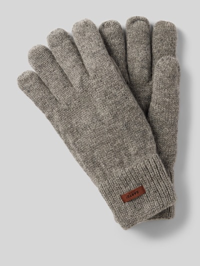 Barts Handschuhe aus Lammwolle mit Label-Detail Modell 'HAAKON' Mittelgrau 1