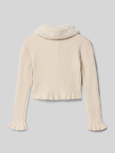 Mayoral Strickjacke mit Kunstfellbesatz Sand Melange 3