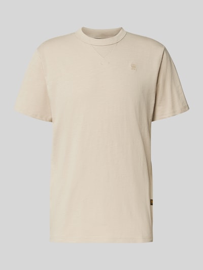 G-Star Raw T-Shirt mit Label-Stitching und Rundhalsausschnitt Beige 2