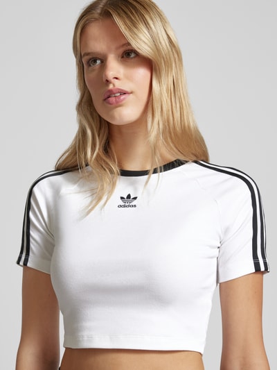 adidas Originals Cropped T-Shirt mit Label-Stitching Modell 'BABY' Weiss 3