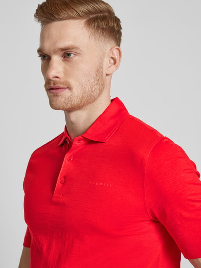 bugatti Slim fit poloshirt in effen design Rood - 3