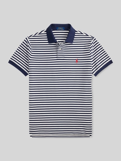 Polo Ralph Lauren Slim Fit Poloshirt aus reiner Baumwolle Modell 'YD MESH STRIPE POLO' Marine 2