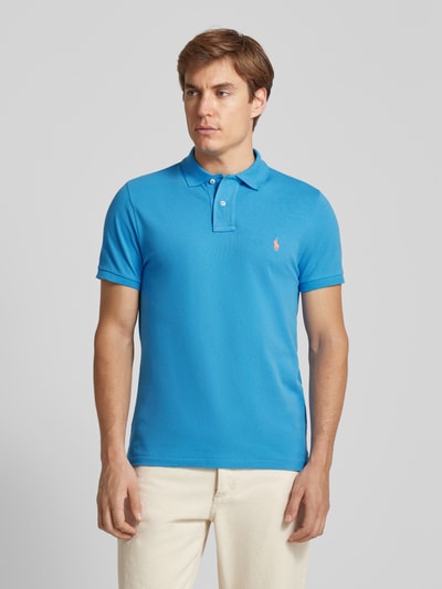 Polo Ralph Lauren Custom Slim Fit Poloshirt mit Label-Stitching Royal 4