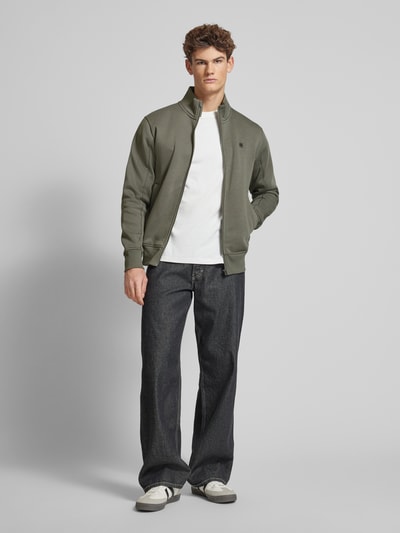 G-Star Raw Sweatjacke mit Label-Stitching Mittelgrau 1